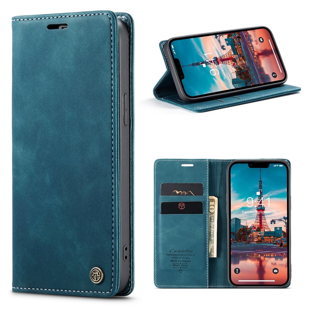 Slim Bookcover Hoesje iPhone 15 Blauw