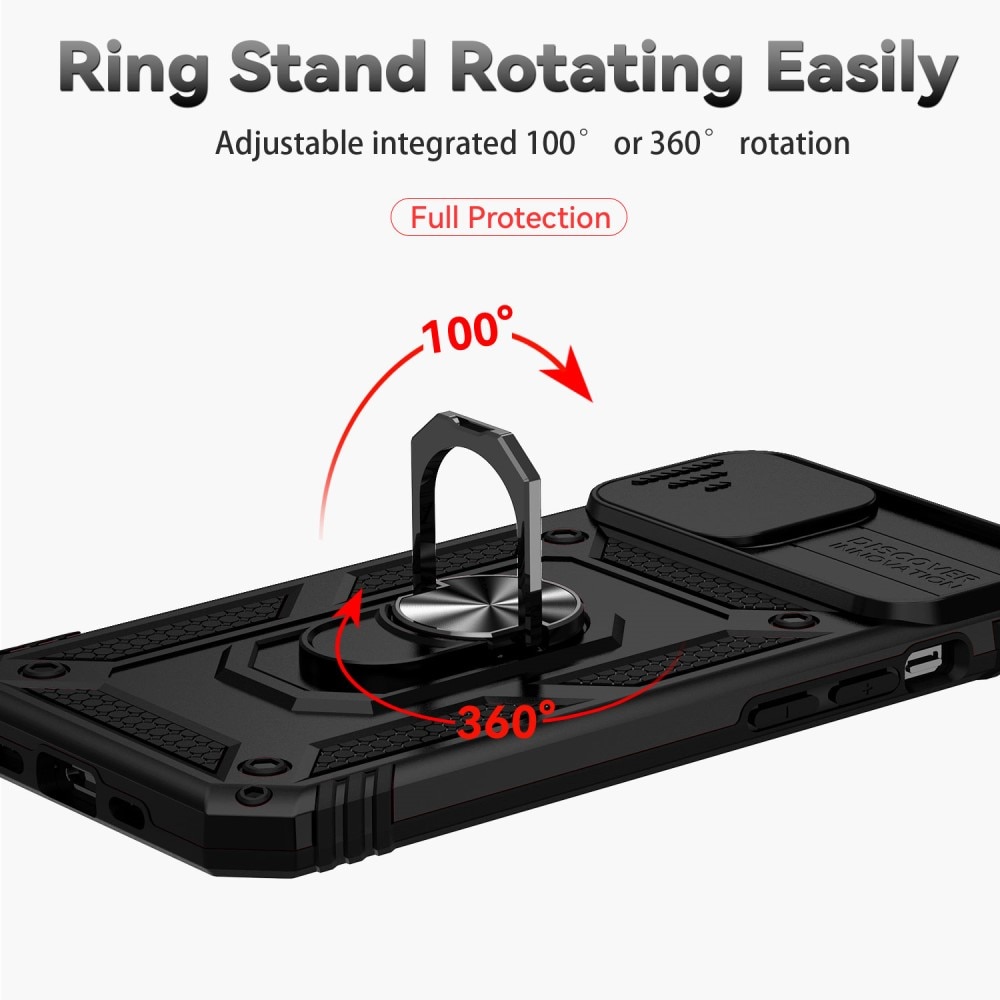 iPhone 15 Hybridcase Ring + Camera Protector Zwart