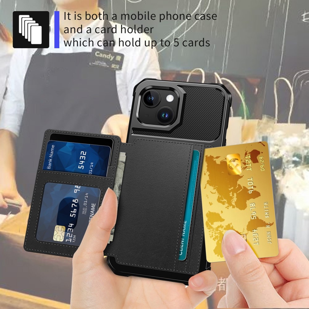 iPhone 15 Tough Multi-slot Case zwart