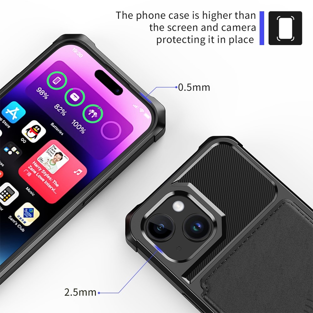 iPhone 15 Tough Multi-slot Case zwart