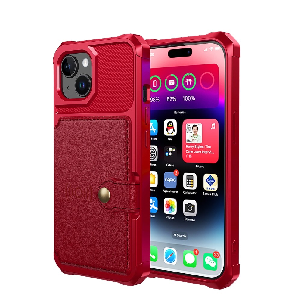 iPhone 15 Tough Multi-slot Case rood