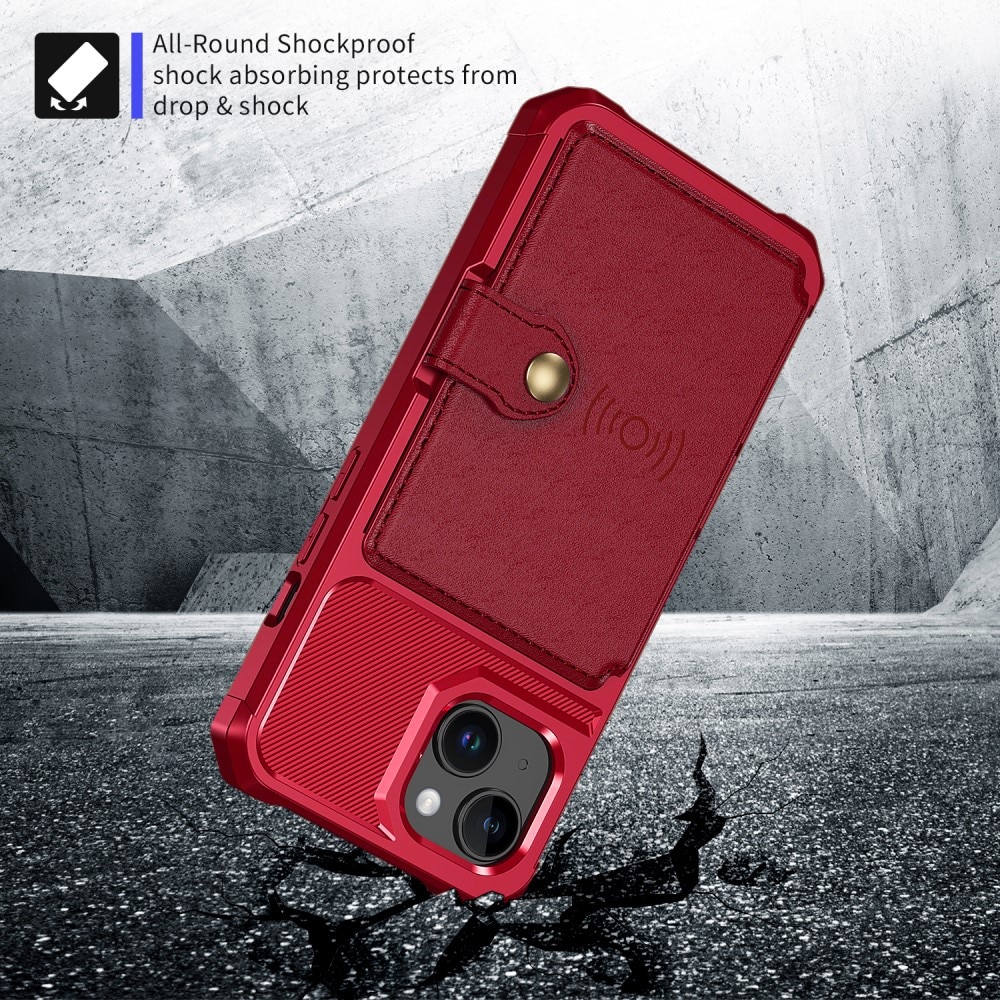 iPhone 15 Tough Multi-slot Case rood