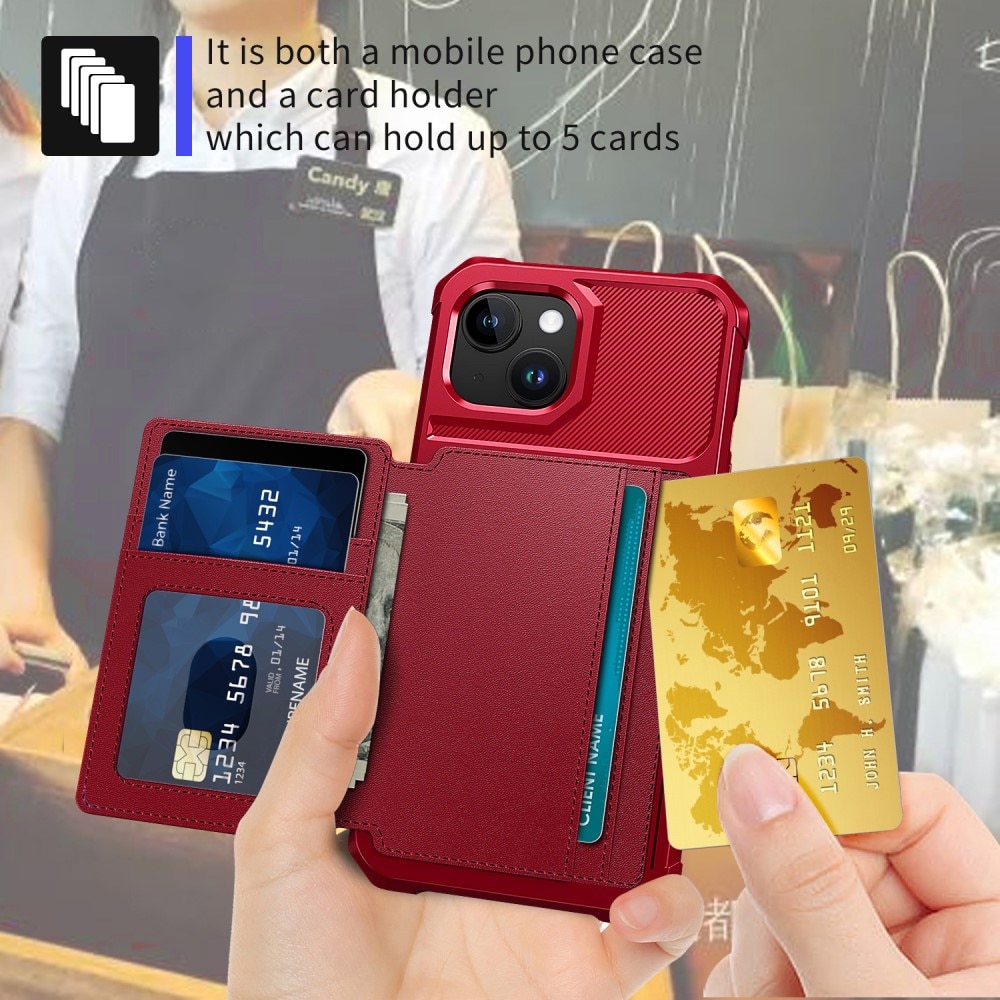 iPhone 15 Tough Multi-slot Case rood