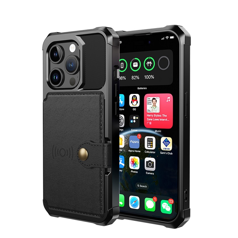 iPhone 15 Pro Tough Multi-slot Hoesje Zwart