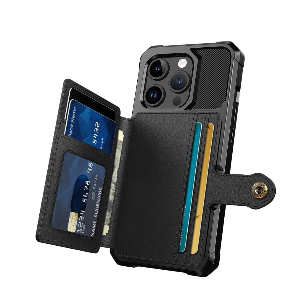 iPhone 15 Pro Tough Multi-slot Case zwart