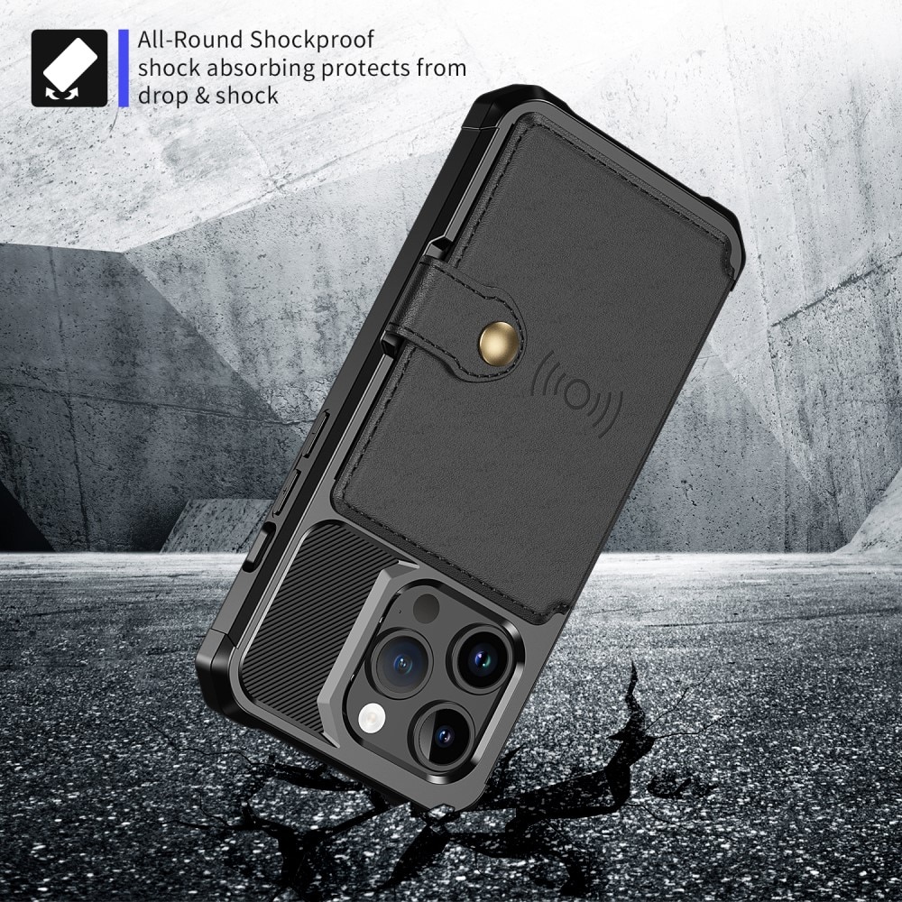 iPhone 15 Pro Tough Multi-slot Case zwart