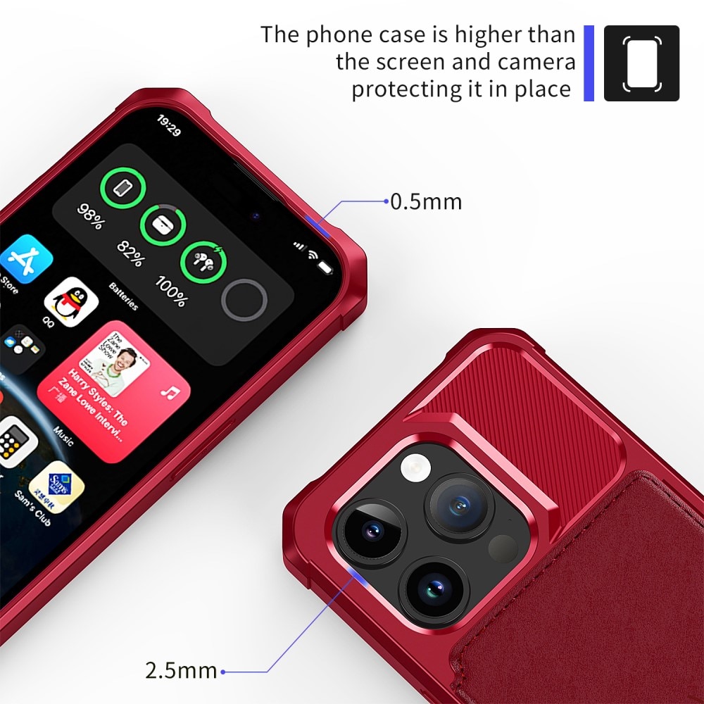 iPhone 15 Pro Tough Multi-slot Case rood