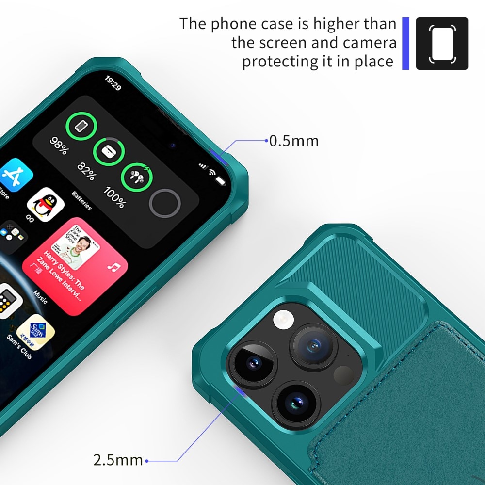 iPhone 15 Pro Tough Multi-slot Case groen