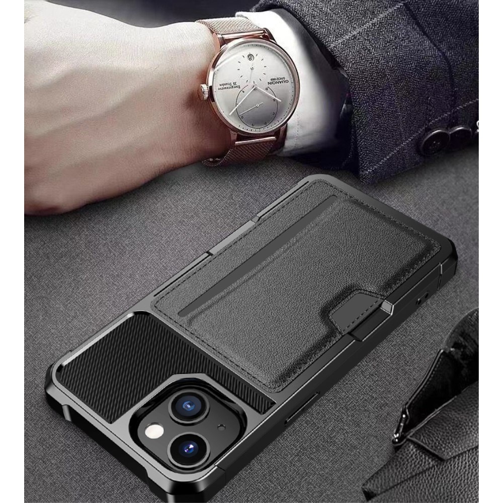 iPhone 15 Plus Tough Card Case zwart