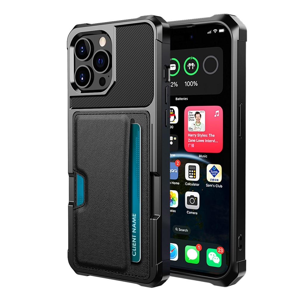 iPhone 15 Pro Max Tough Card Case zwart