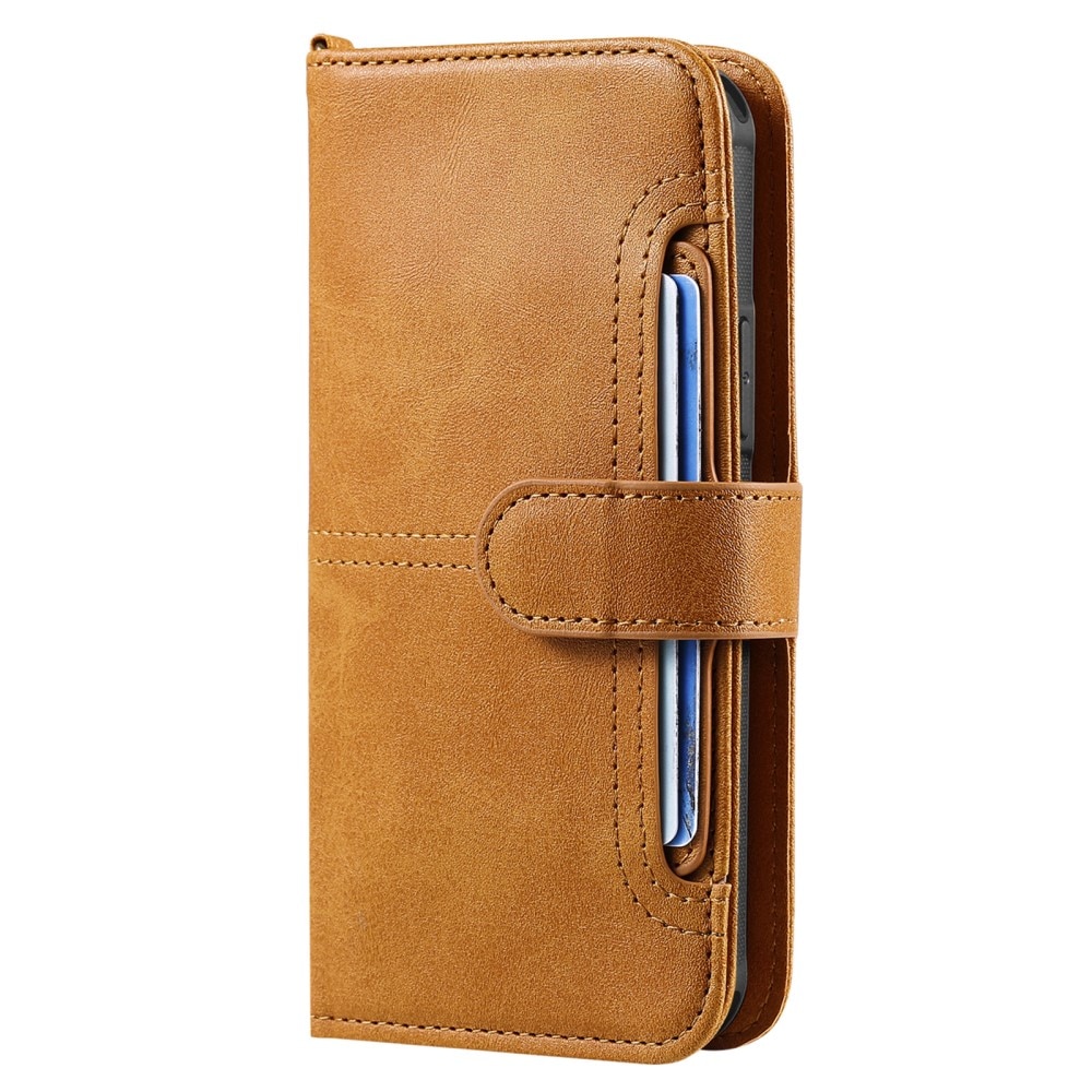 iPhone 15 Pro Magnet Leather Wallet Cognac