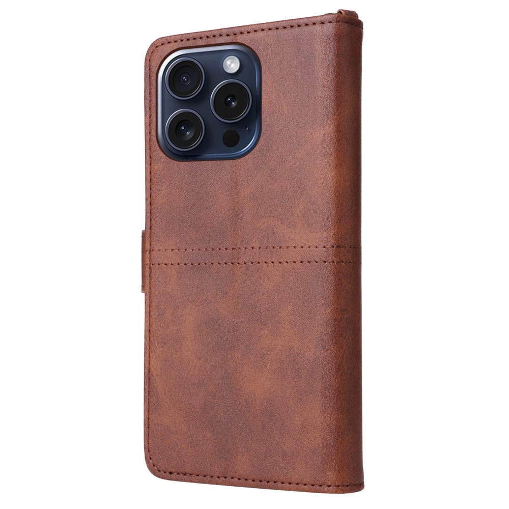 iPhone 15 Pro Magnet Leather Wallet bruin