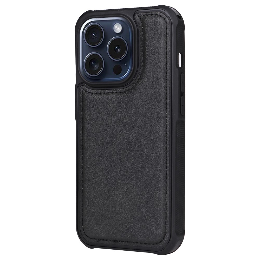 iPhone 15 Pro Magnet Leather Wallet zwart