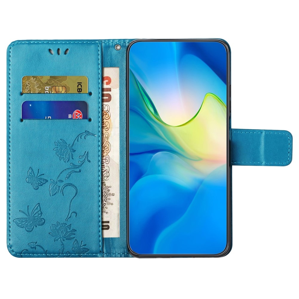 Samsung Galaxy S25 Leren vlinderhoesje Blauw