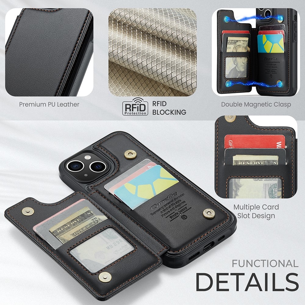 RFID blocking Portemonnee hoesje iPhone 14 Plus zwart