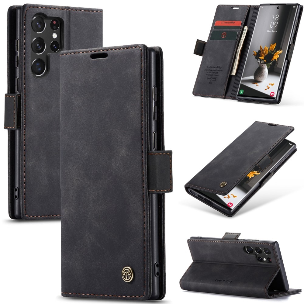 Slim Bookcover Hoesje Samsung Galaxy S24 Ultra Zwart