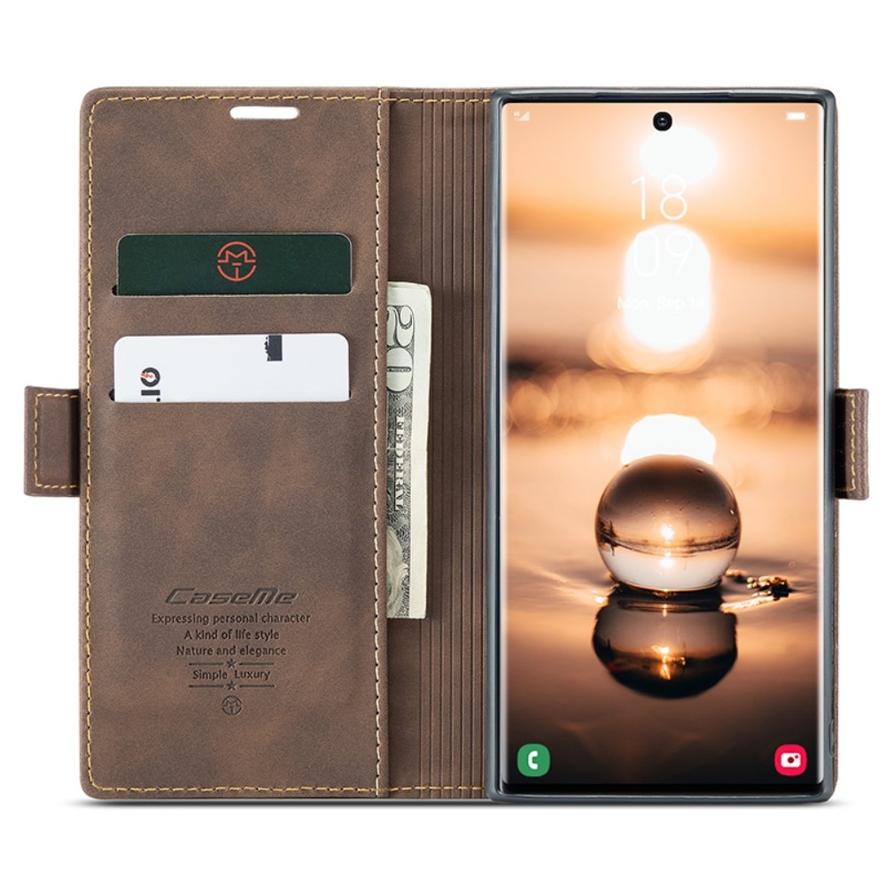 Slim Bookcover Hoesje Samsung Galaxy S24 Ultra Bruin