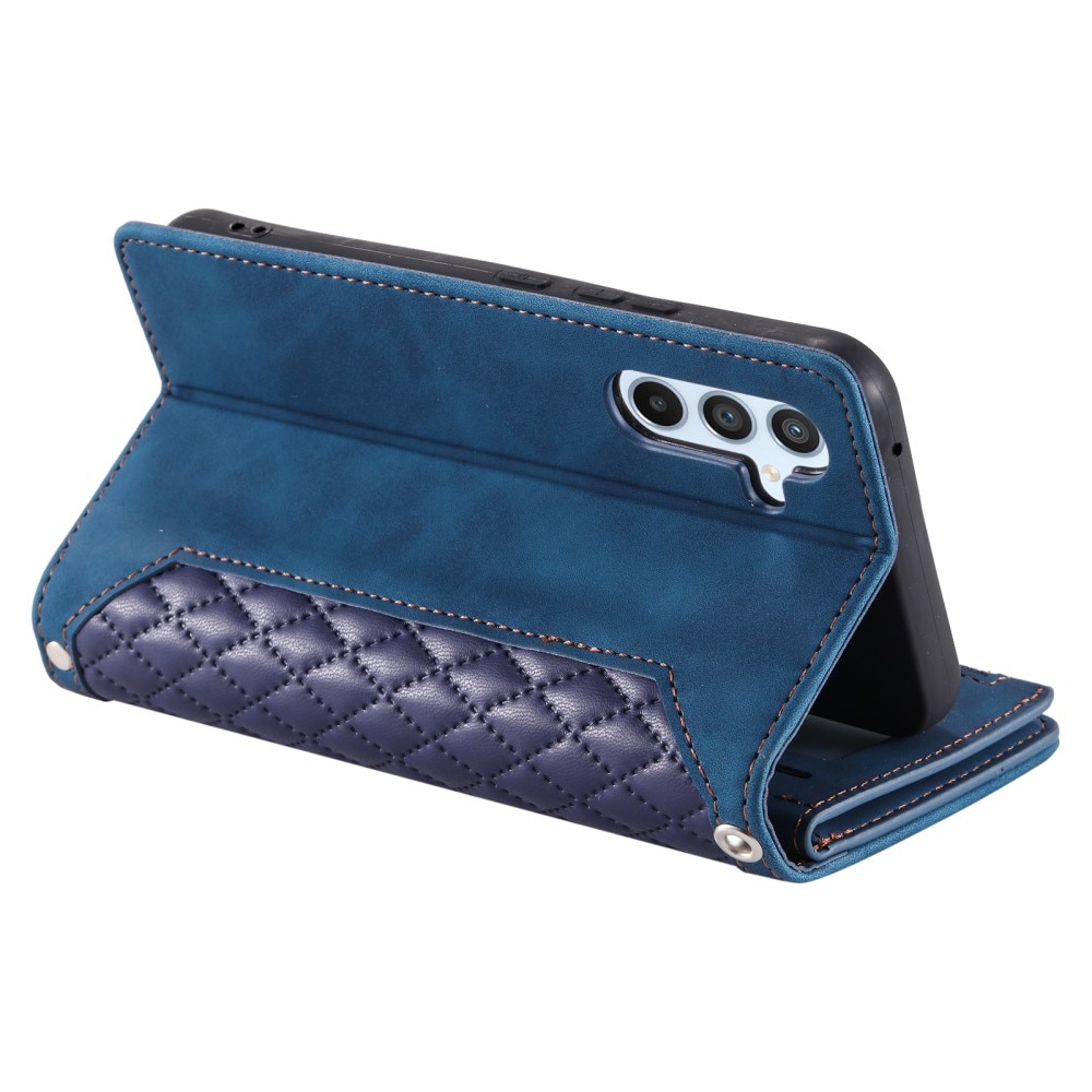 Samsung Galaxy A55 Portemonnee tas Quilted Blauw