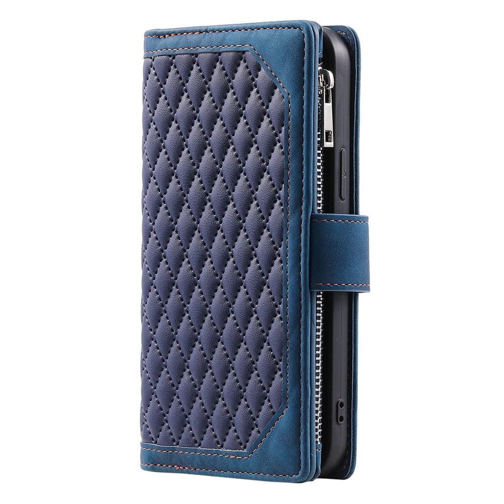 Samsung Galaxy A55 Portemonnee tas Quilted Blauw