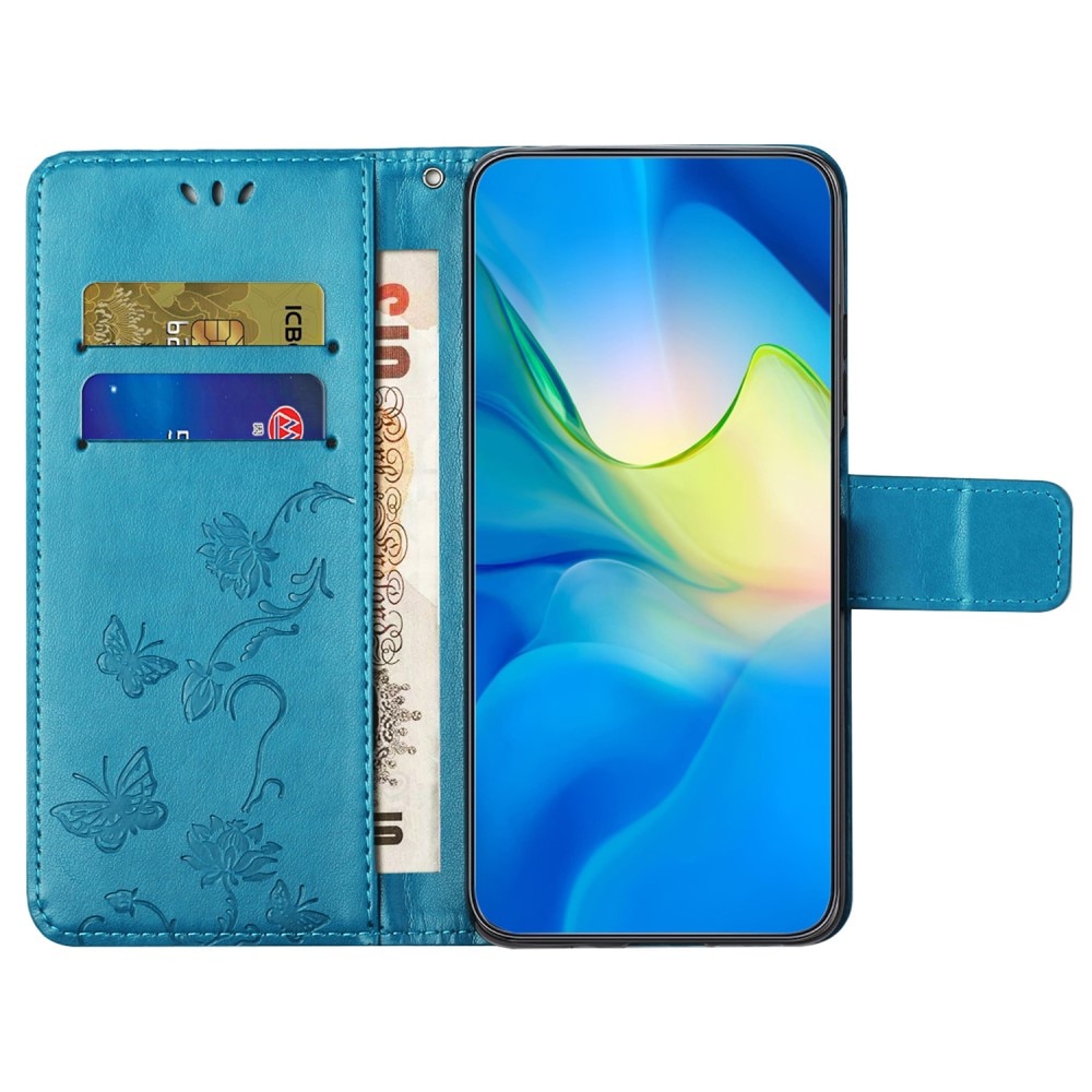 Samsung Galaxy A55 Leren vlinderhoesje blauw