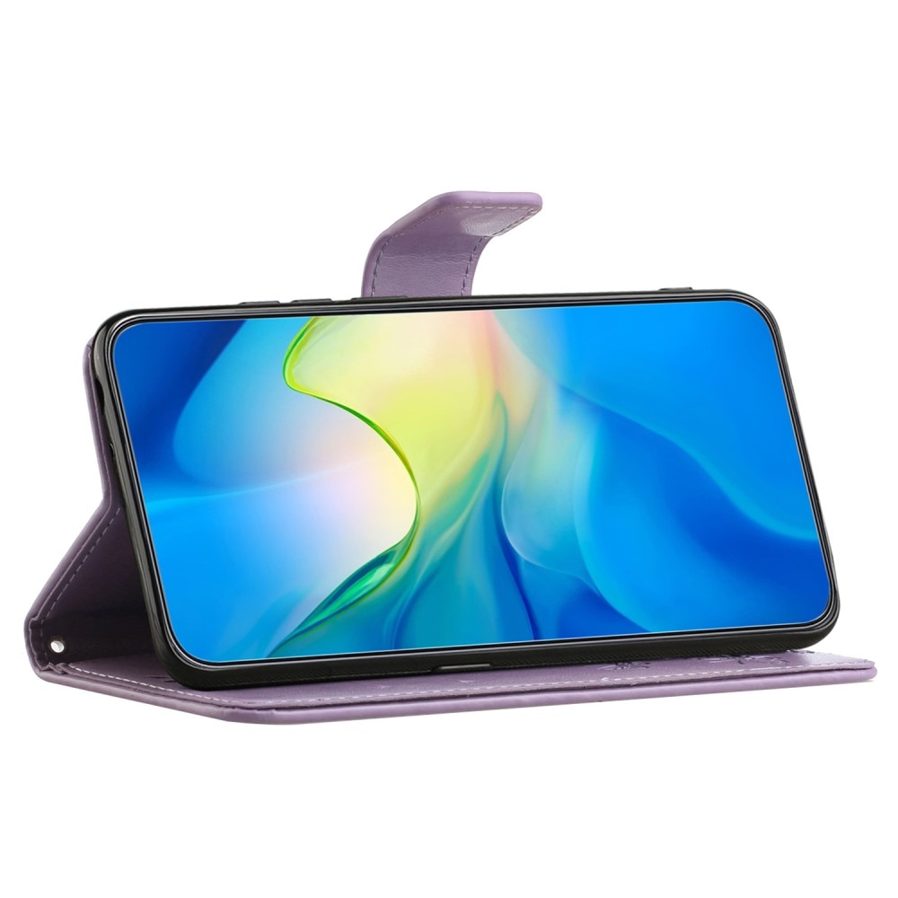 Samsung Galaxy A55 Leren vlinderhoesje paars