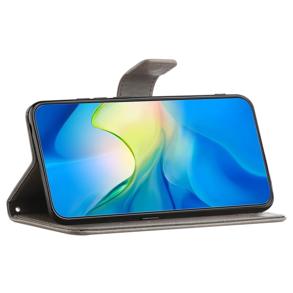 Samsung Galaxy A55 Leren vlinderhoesje grijs