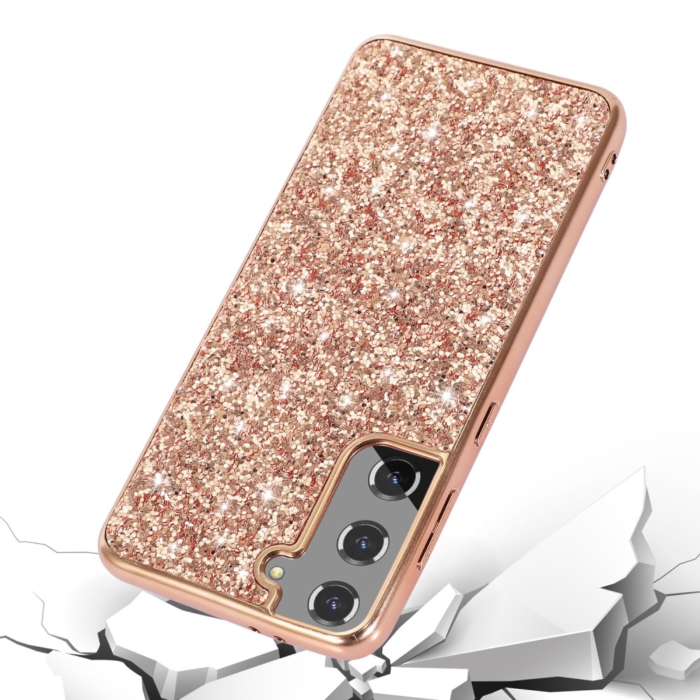 Samsung Galaxy S24 Glitterhoesje rosé goud