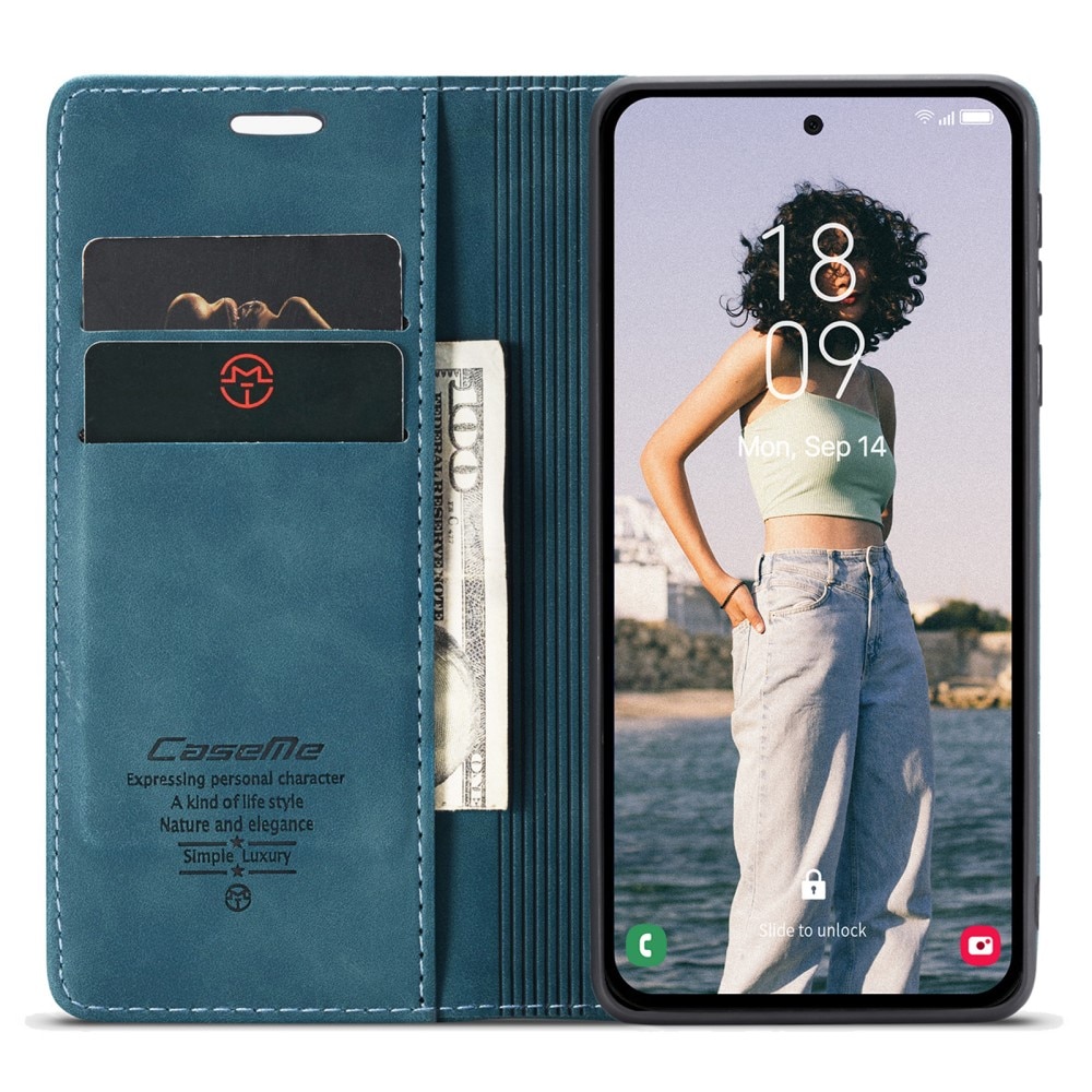 Slim Bookcover Hoesje Samsung Galaxy A55 Blauw