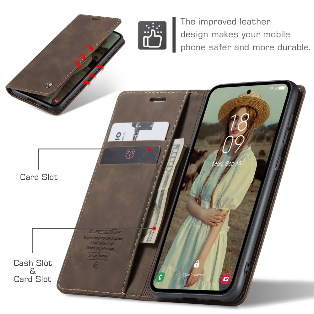 Slim Bookcover Hoesje Samsung Galaxy A55 Bruin