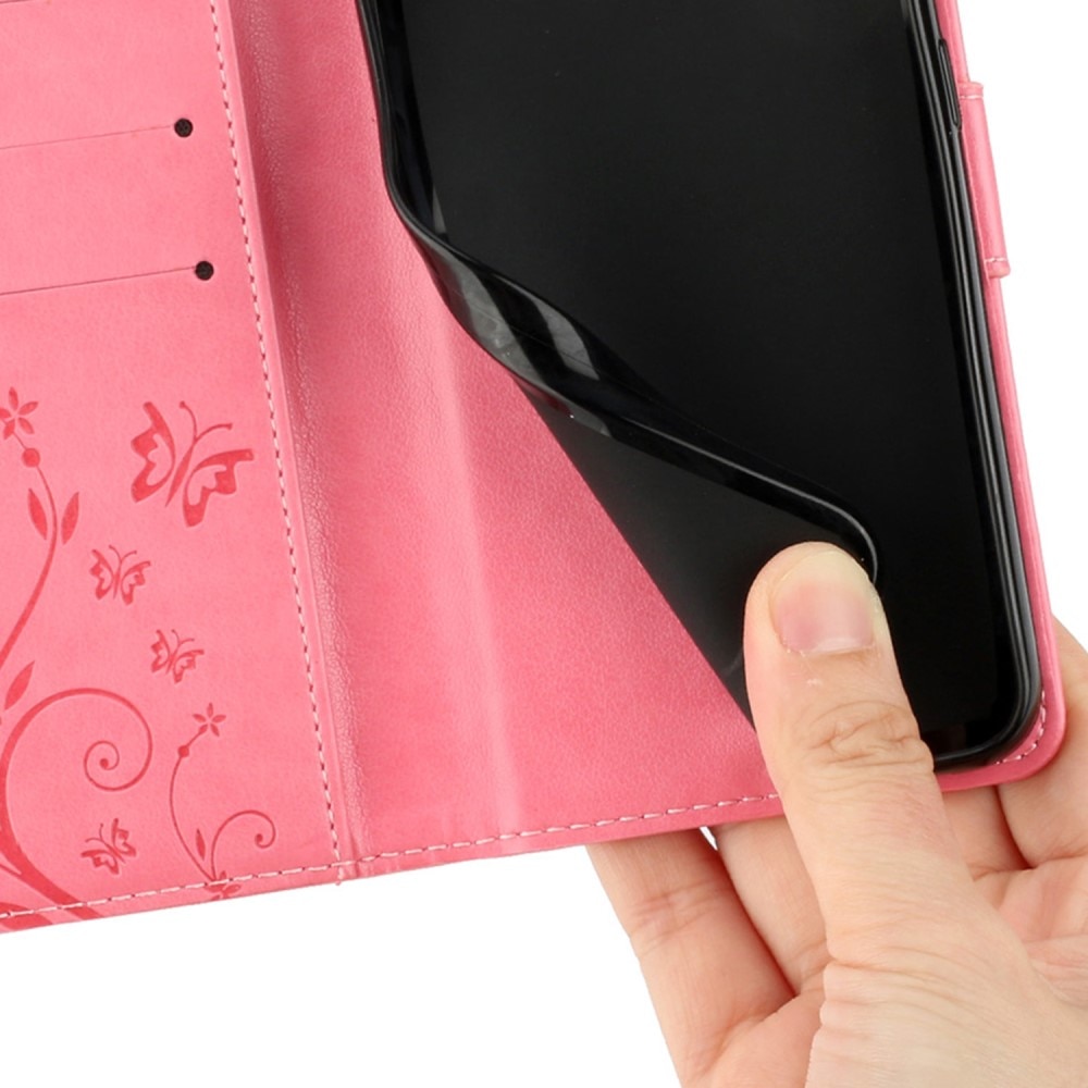 Xiaomi Redmi 13C Leren vlinderhoesje roze