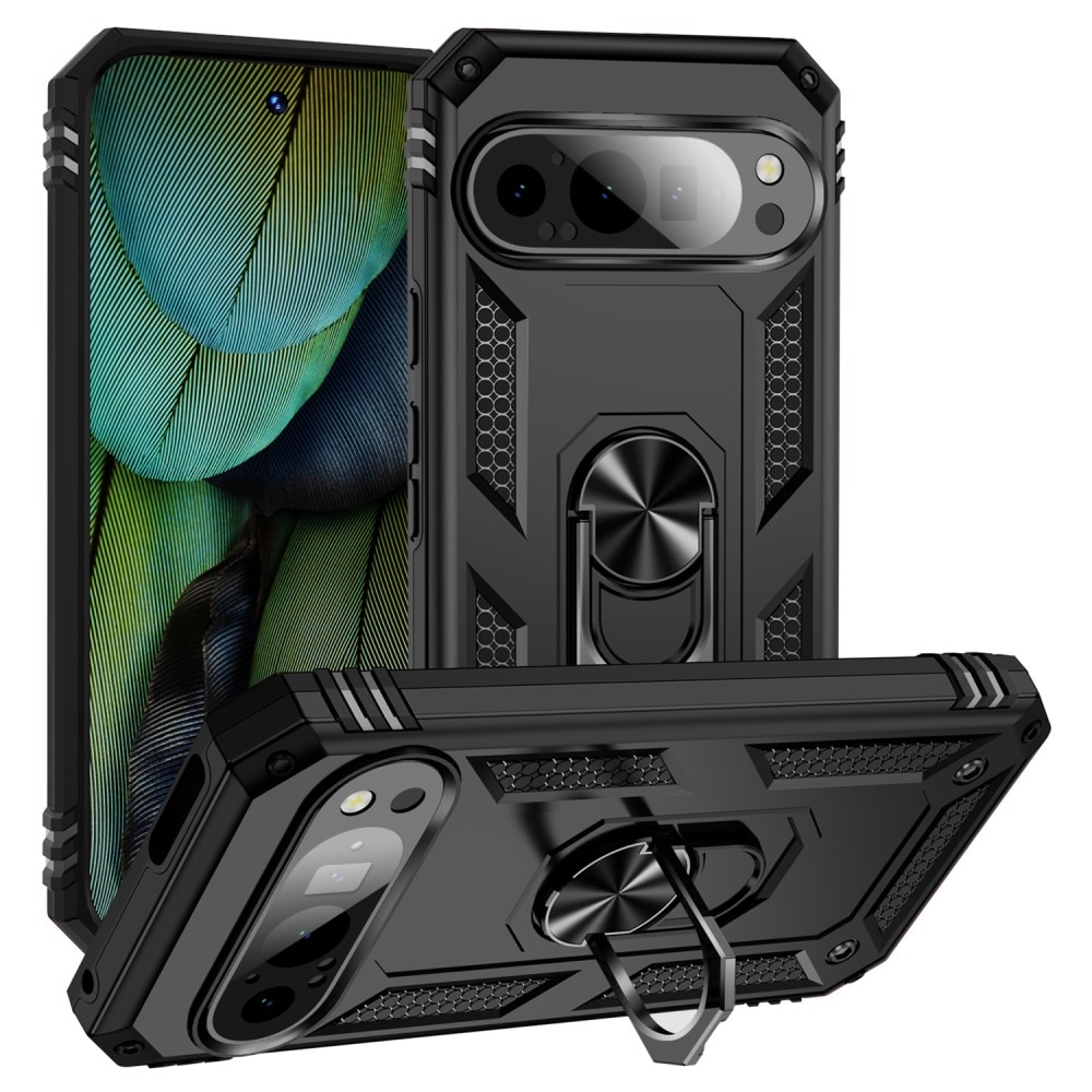 Google Pixel 9 Hybridcase Tech Ring zwart