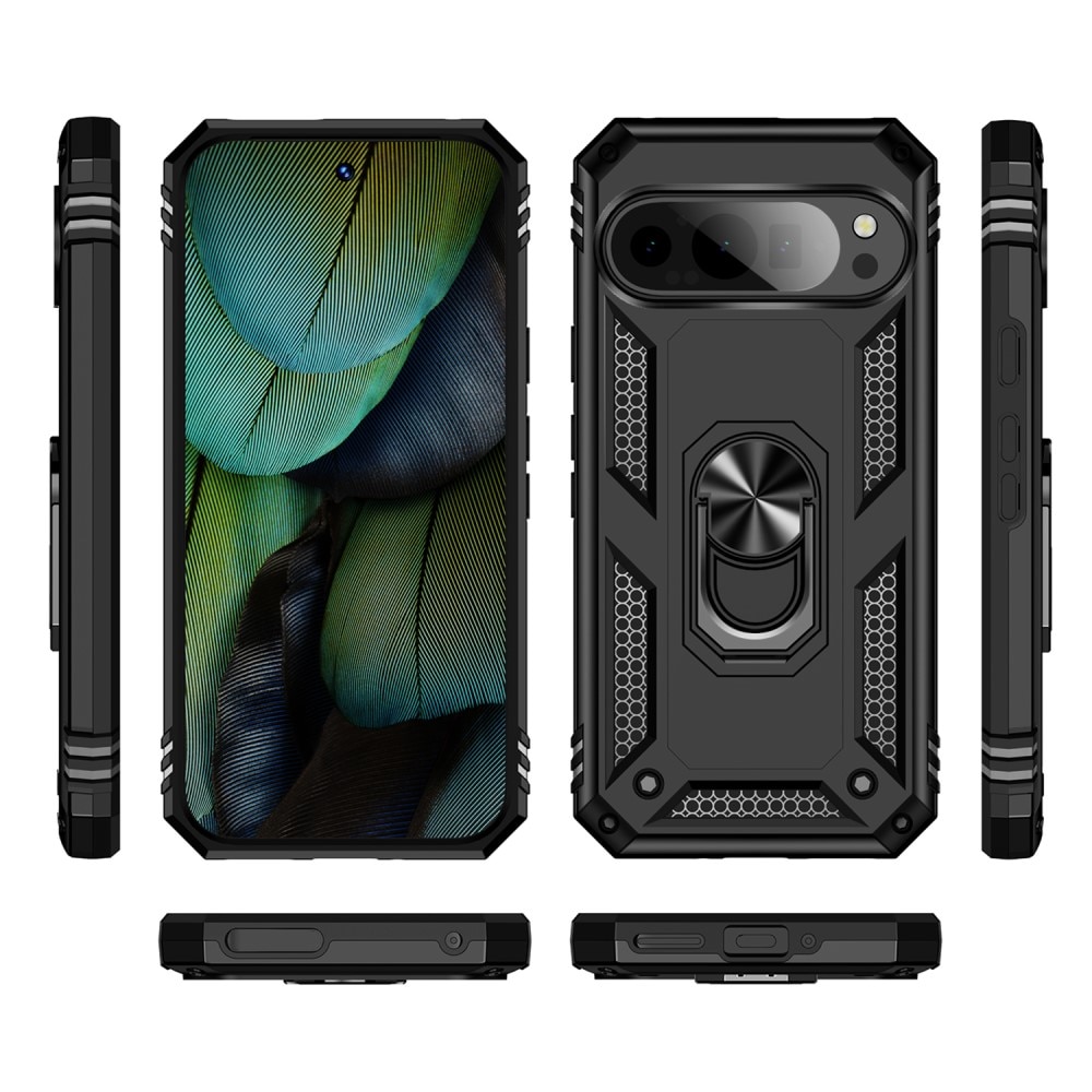 Google Pixel 9 Hybridcase Tech Ring zwart