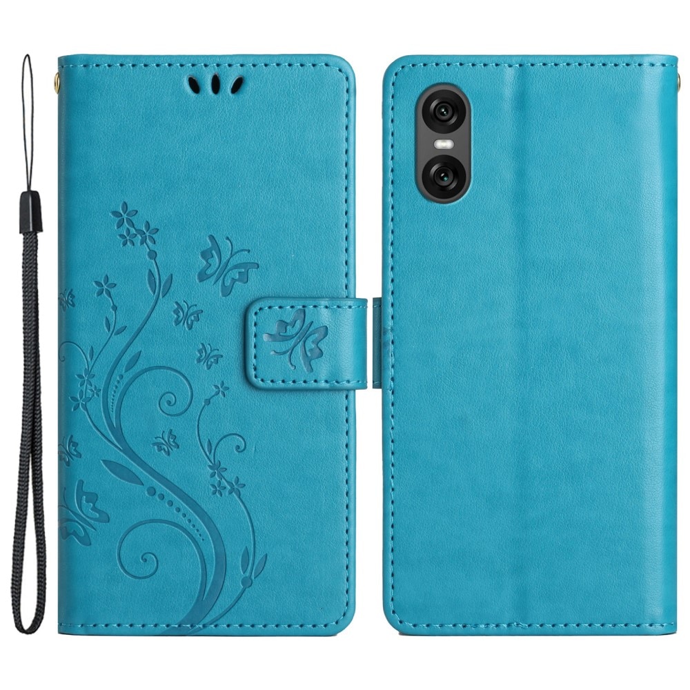 Sony Xperia 10 VI Leren vlinderhoesje Blauw