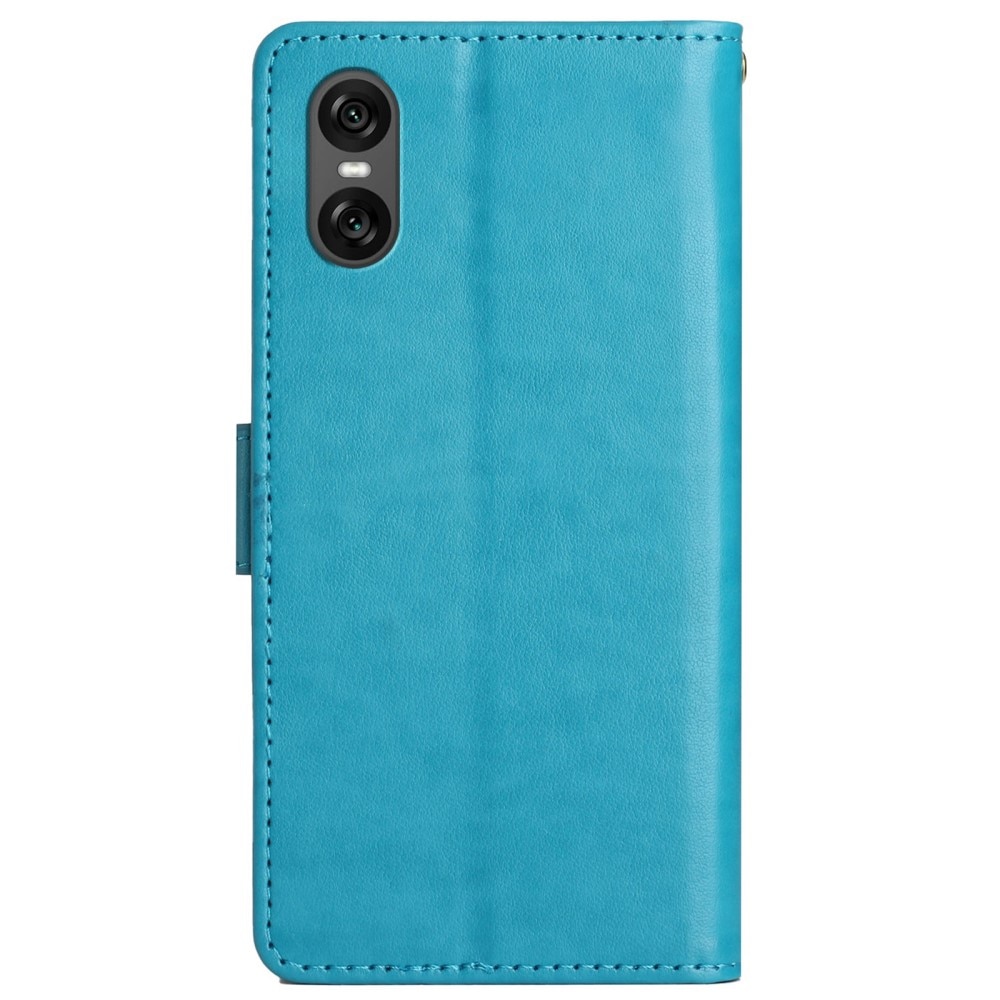 Sony Xperia 10 VI Leren vlinderhoesje blauw