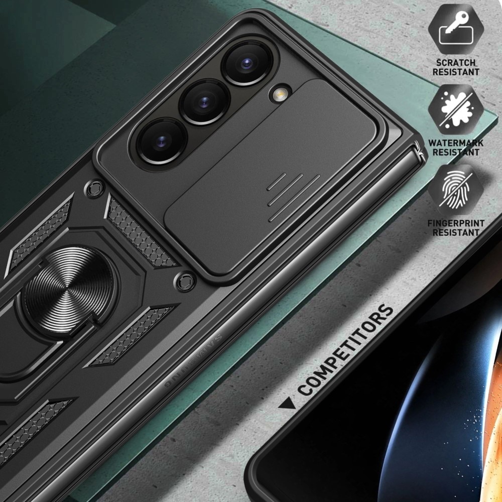 Samsung Galaxy Z Fold 6 Hybridcase Ring+Camera Protector zwart