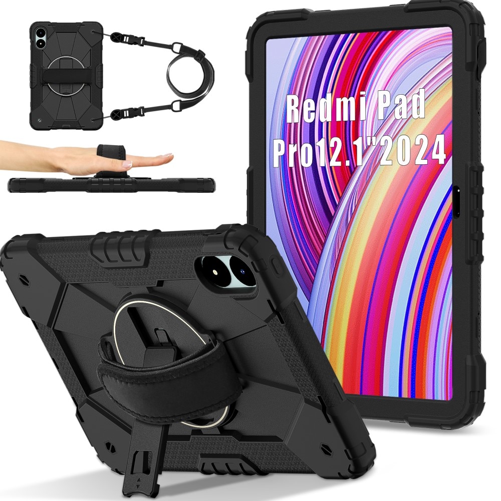 Xiaomi Redmi Pad Pro Schokbestendige Hybridcase met schouderriem zwart