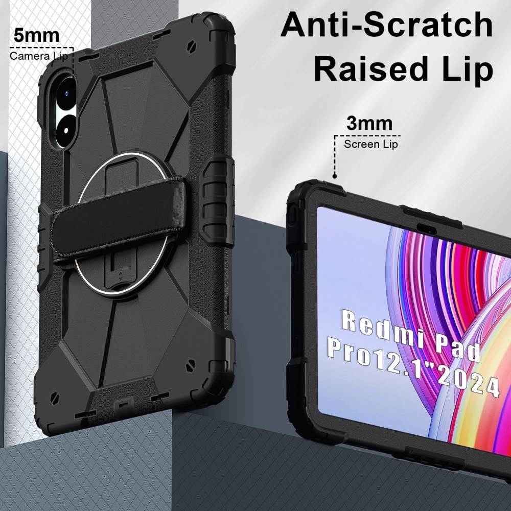 Xiaomi Redmi Pad Pro Schokbestendige Hybridcase met schouderriem zwart