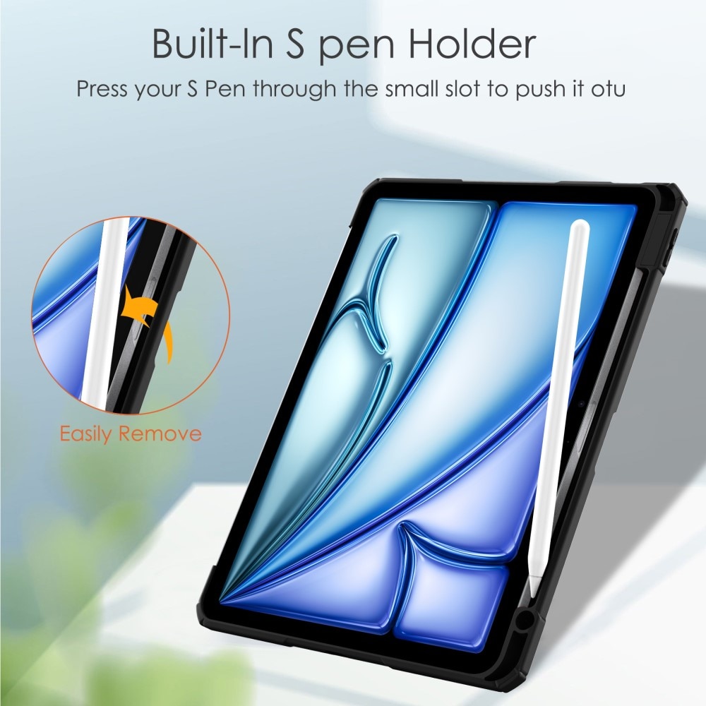 iPad Air 11 6th Gen (2024) Tri-fold met Penhouder zwart/transparant