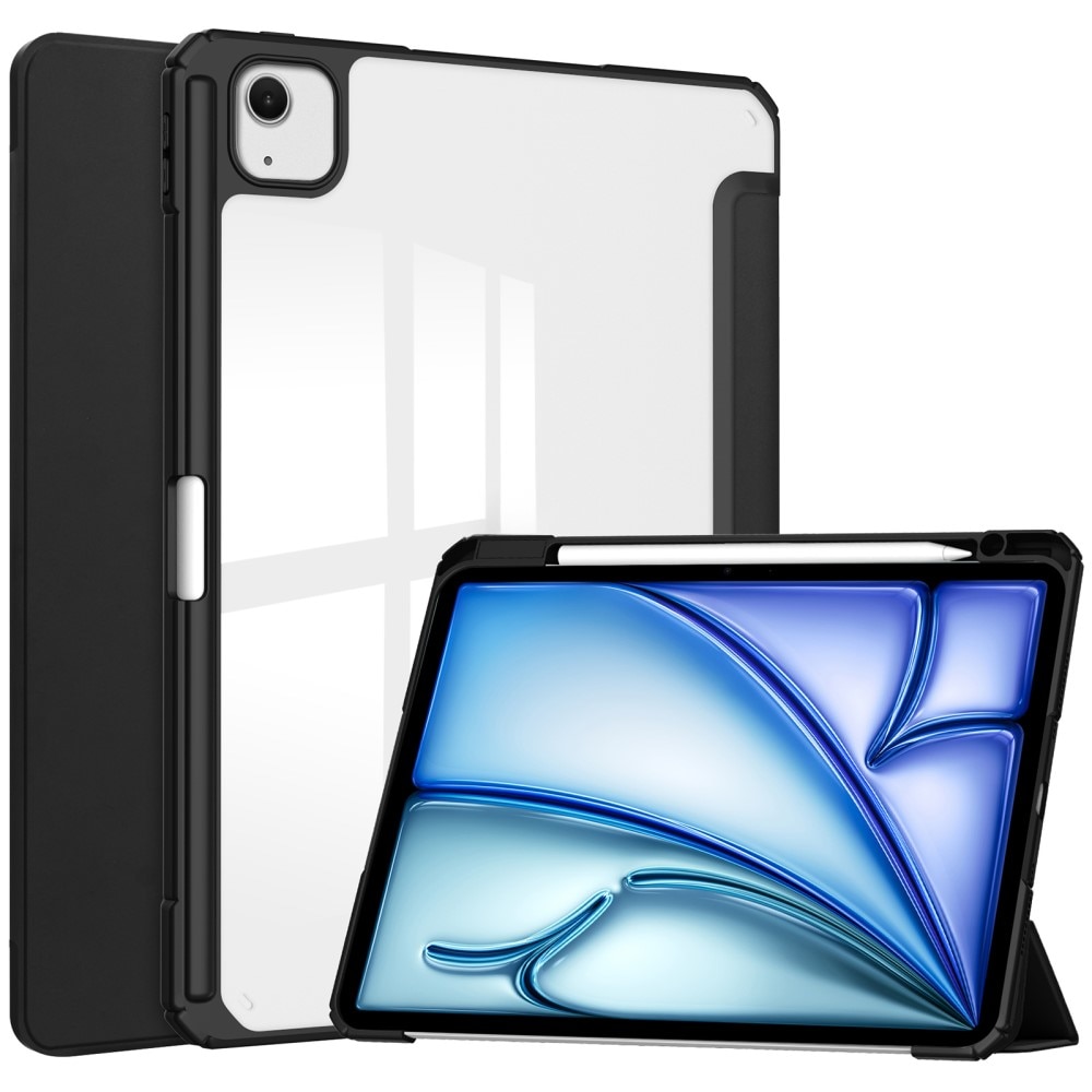 iPad Air 13 (2024) Tri-fold met Penhouder zwart/transparant