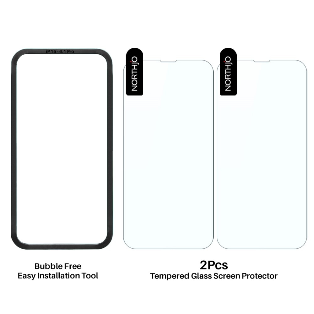 iPhone 15 Pro Screenprotector Gehard Glas met Installatieframe (2-pack)