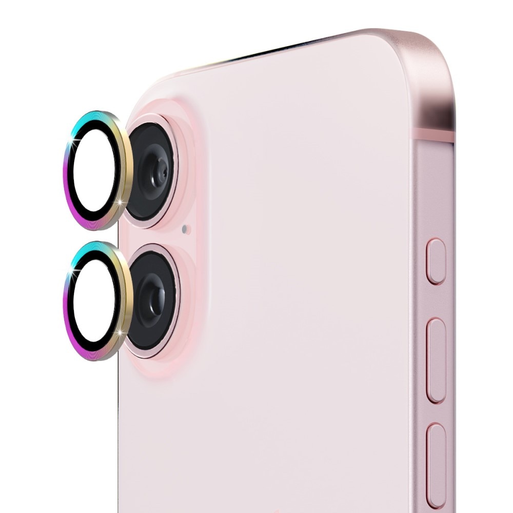 Gehard Glas Camera Protector Aluminium iPhone 16 Plus Regenboog