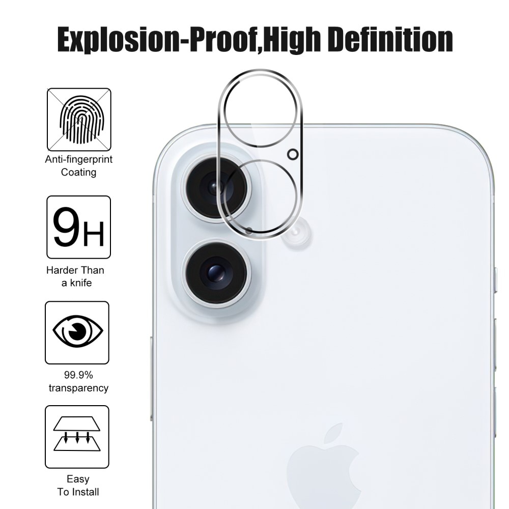 iPhone 16 Gehard Glas Screenprotector & Camera Protector