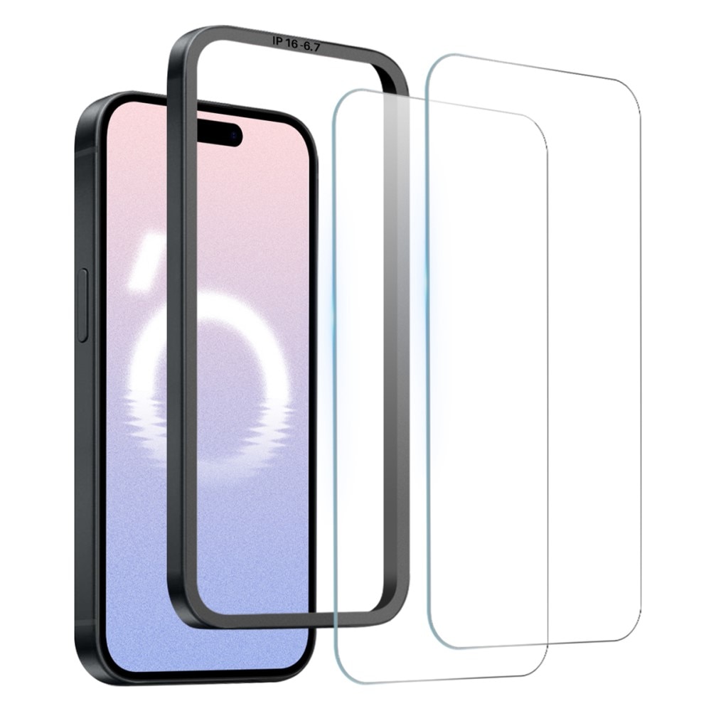 iPhone 16 Plus Screenprotector Gehard Glas met Installatieframe (2-pack)