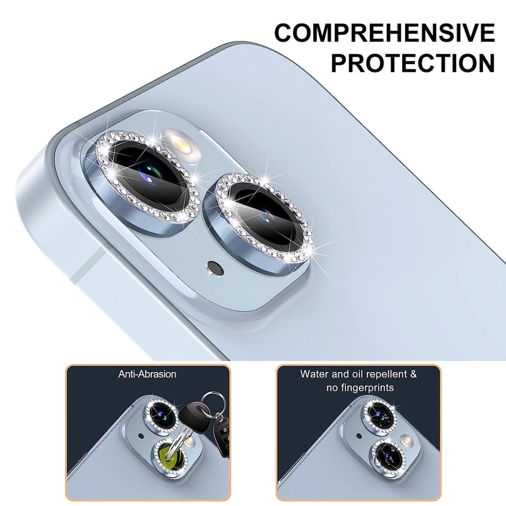 Gehard Glas Camera Protector Aluminium Rhinestone iPhone 16 zwart