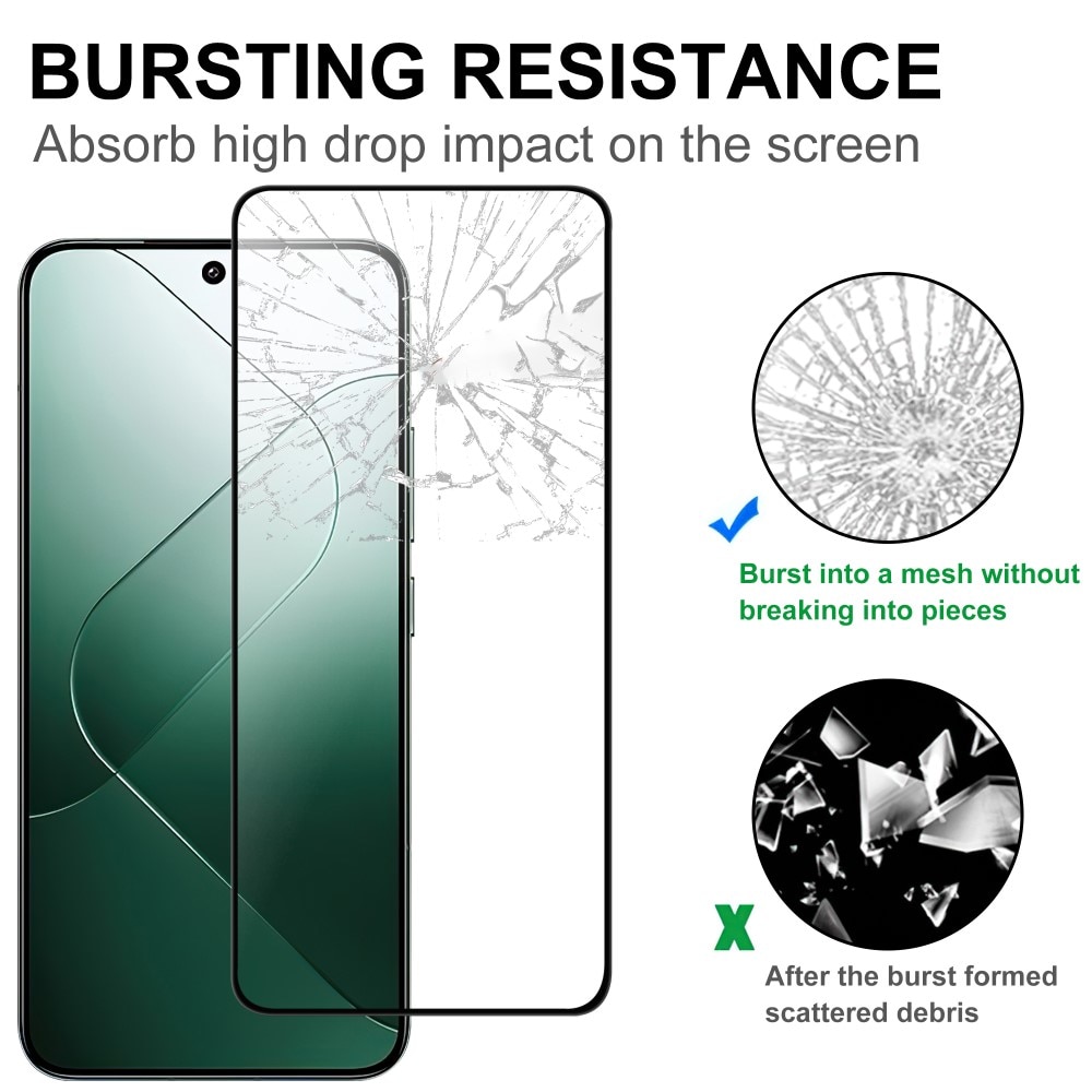 Xiaomi 14T Pro Full-cover Gehard Glas Screenprotector zwart