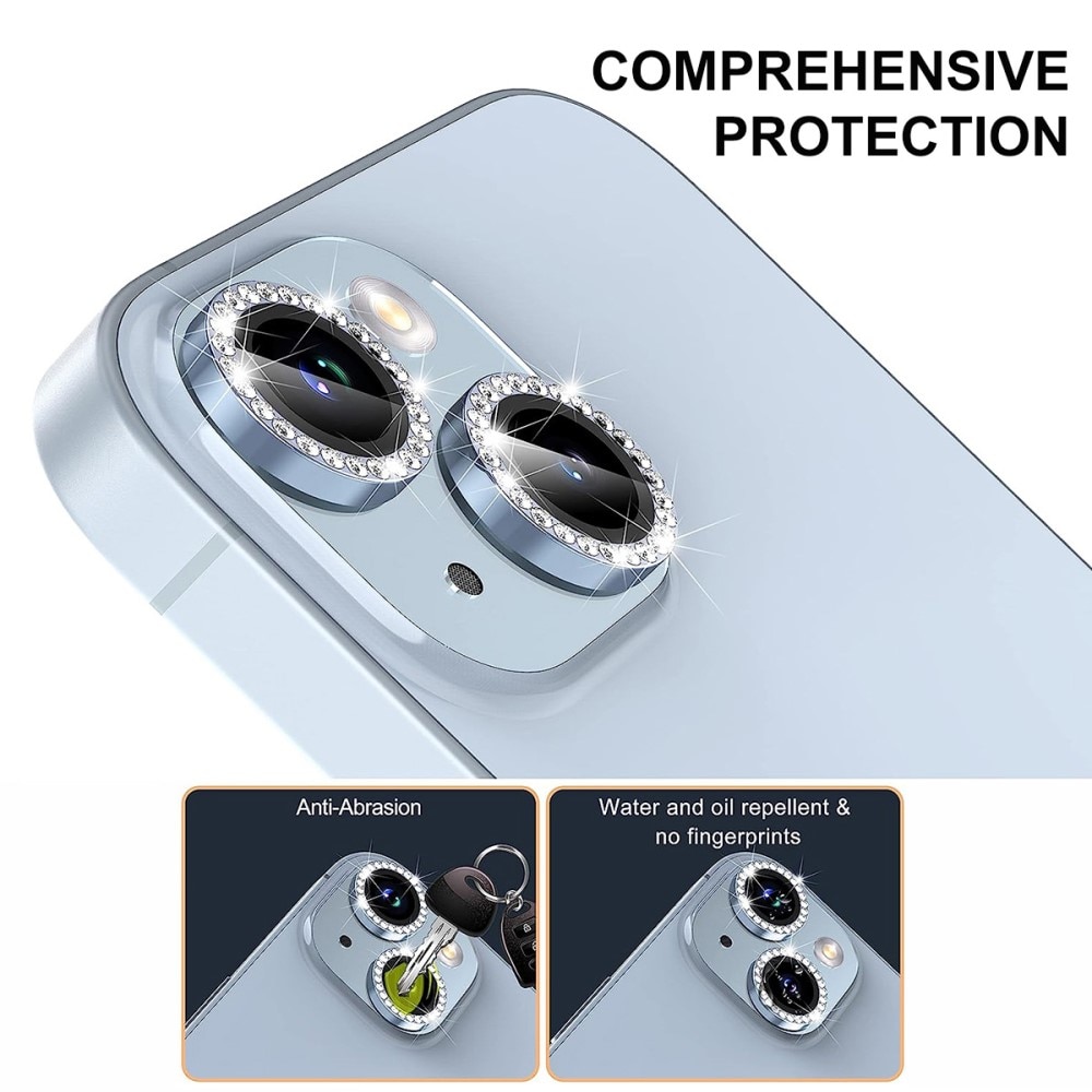 Gehard Glas Camera Protector Aluminium Rhinestone iPhone 14 zwart