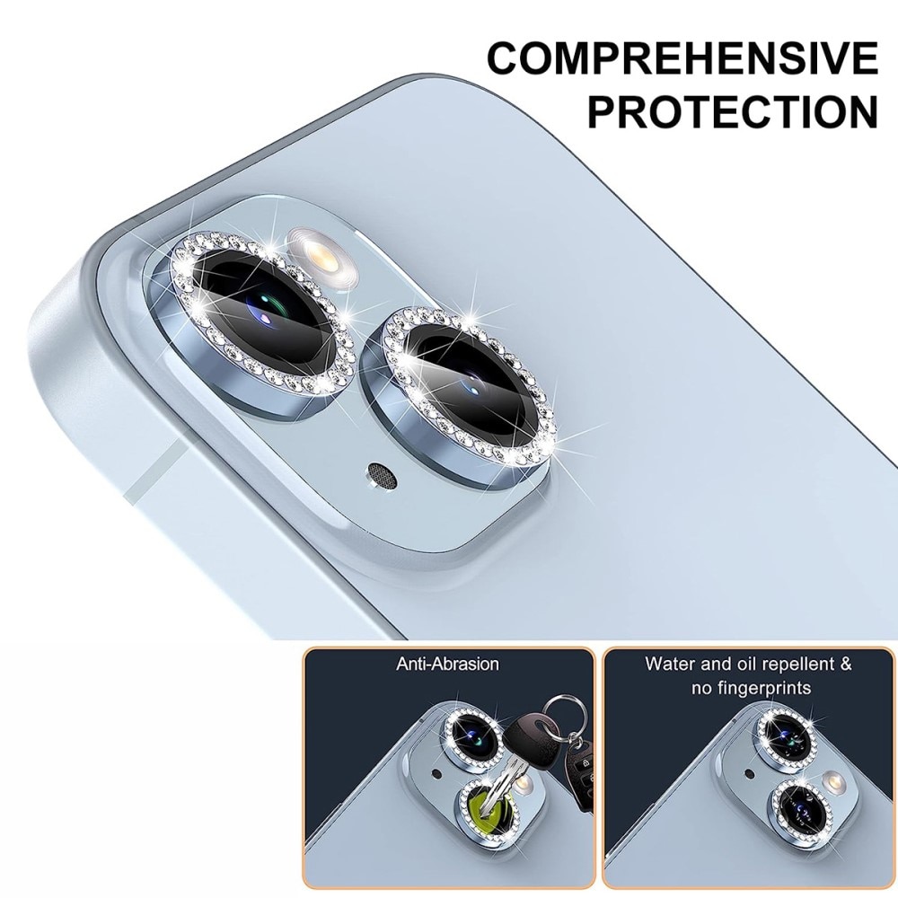 Gehard Glas Camera Protector Aluminium Rhinestone iPhone 13 zwart