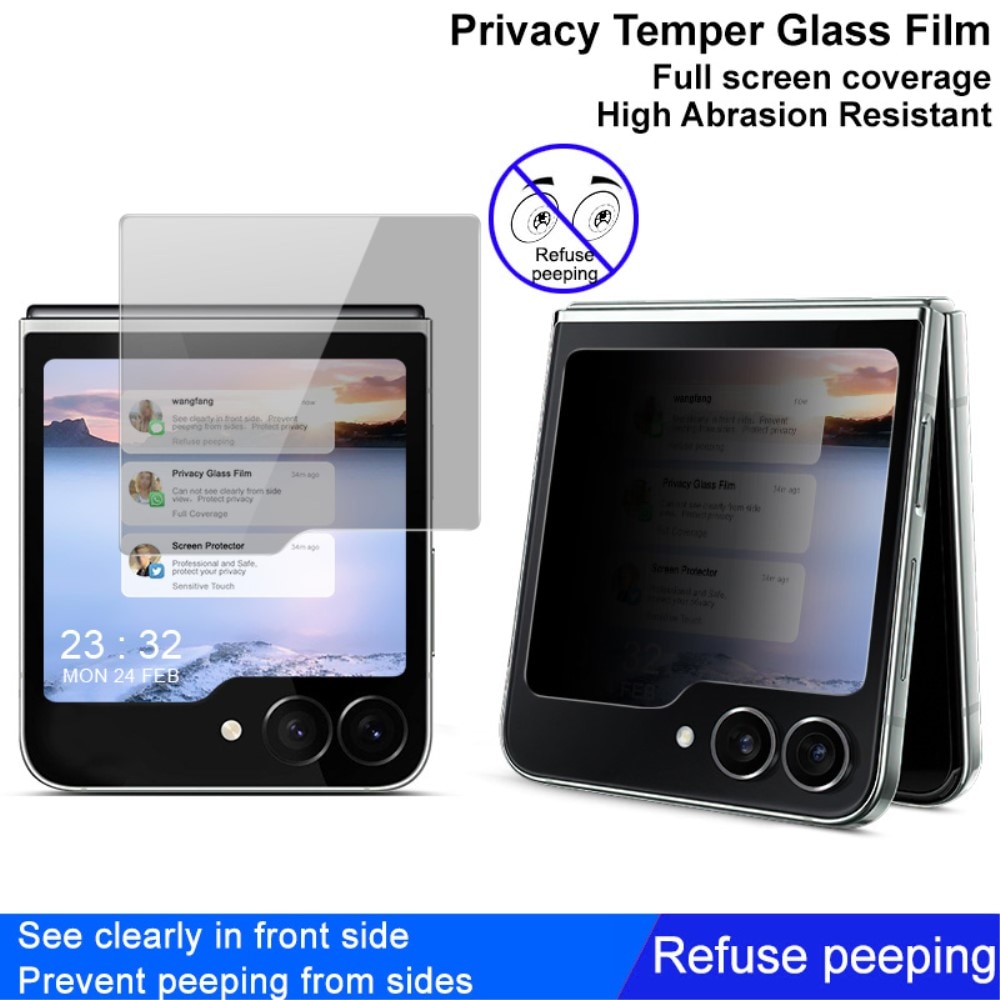 Gehard Glas Privacy Screenprotector Voorkant Samsung Galaxy Z Flip 6