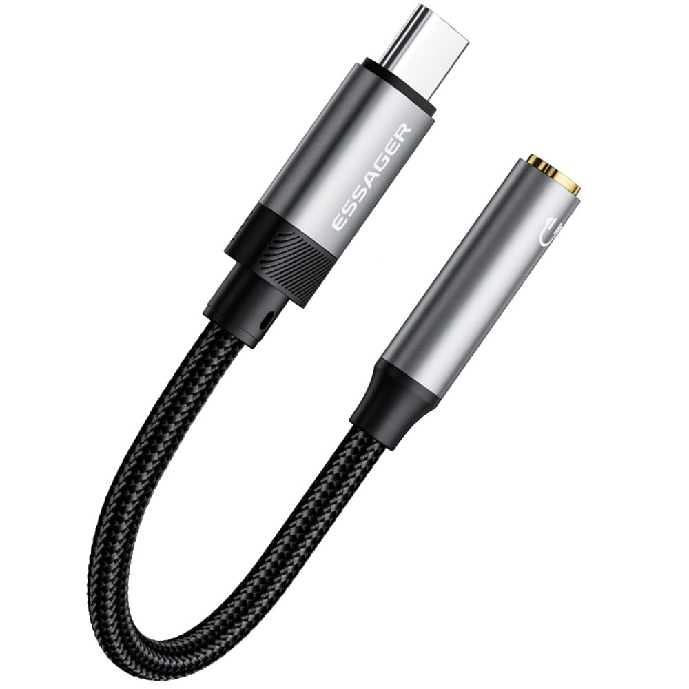 Koptelefoonadapter USB-C naar 3,5mm DAC zwart