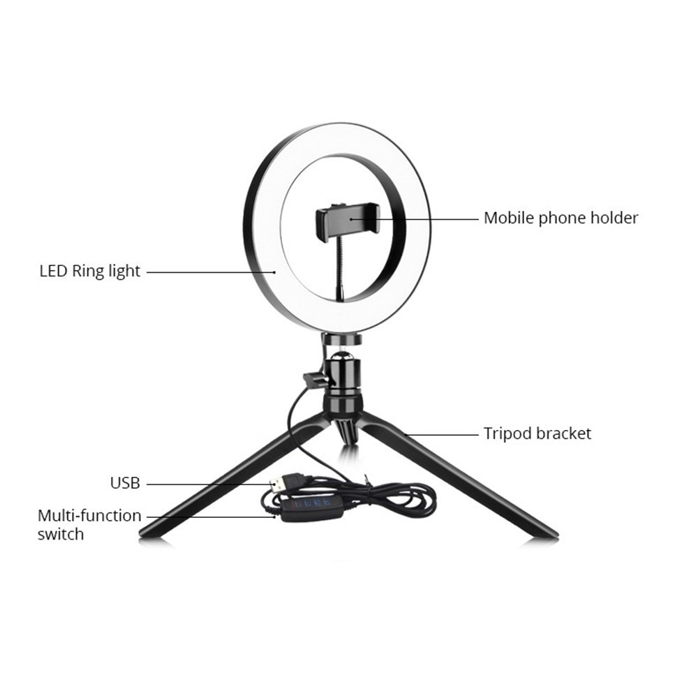 LED Ringlicht met Statief zwart